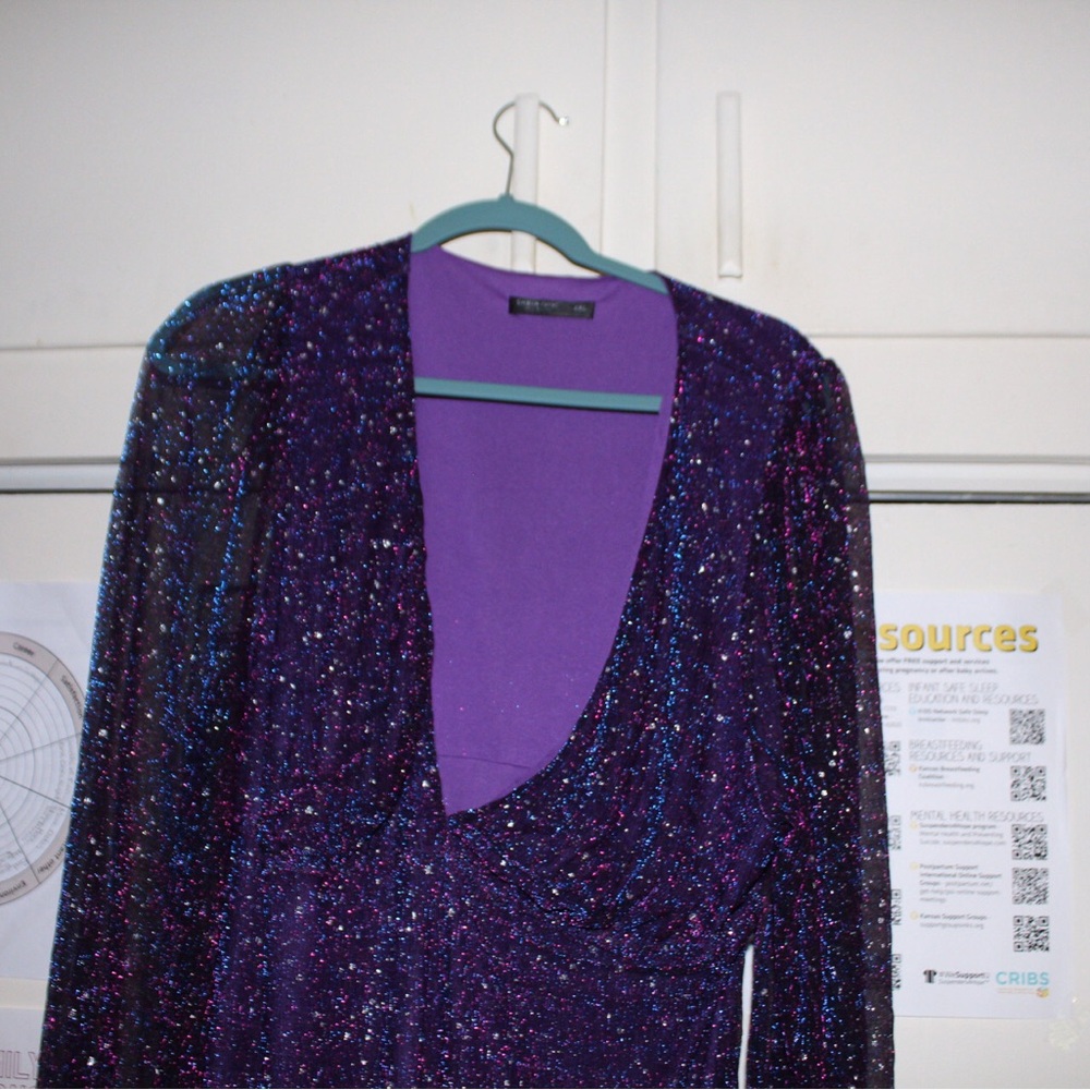 SHEIN Purple Glitter Dress 4XL